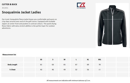 Cutter & Buck Snoqualmie Ladies Fleece Jacket | Stretch | Wicking | 4 Colours | XS-2XL