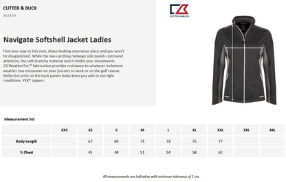 Cutter & Buck Navigate Ladies Softshell Jacket | Waterproof | Stretch | 3 Colours | XS-2XL