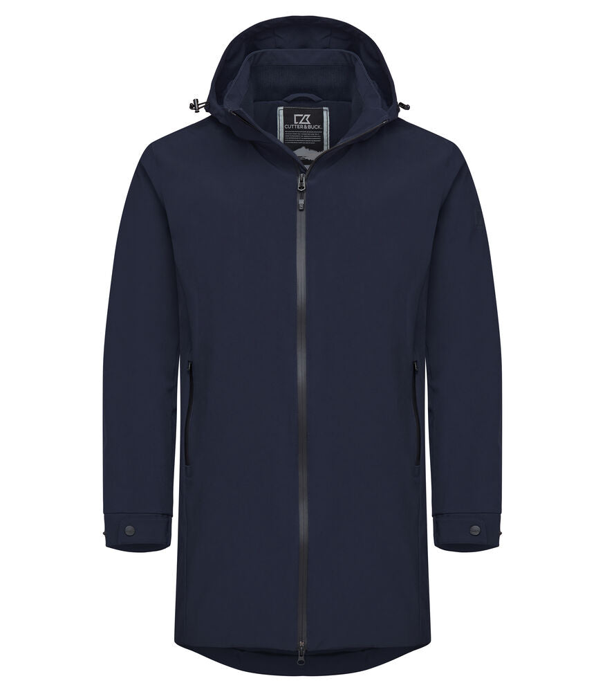 Cutter & Buck Wedderburn Longer Mens Jacket | Waterproof | Hooded | Navy or Black | S-4XL