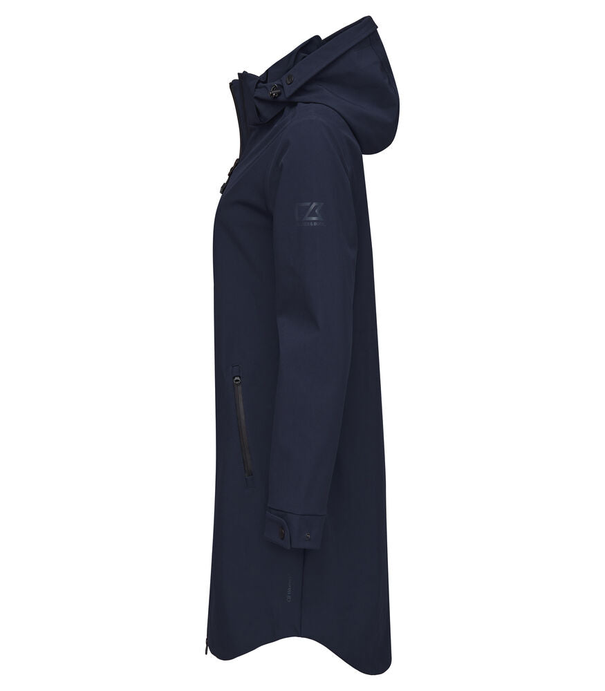 Cutter & Buck Wedderburn Longer Ladies Jacket | Waterproof | Hooded | Navy/Black | XS-2XL