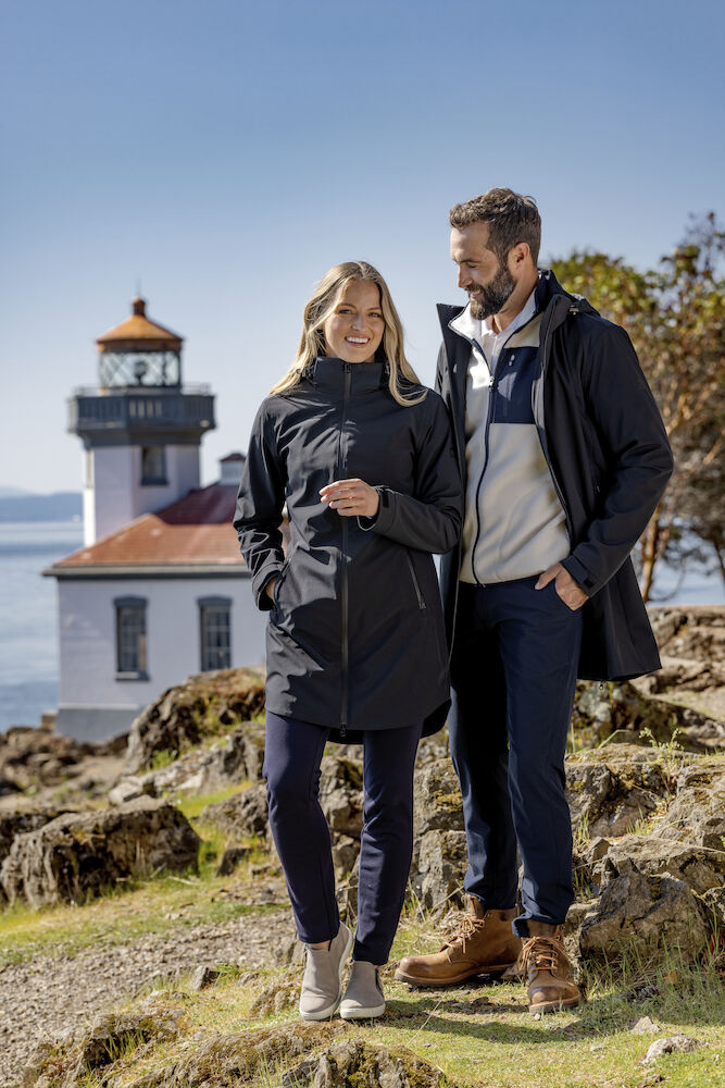 Cutter & Buck Wedderburn Longer Mens Jacket | Waterproof | Hooded | Navy or Black | S-4XL