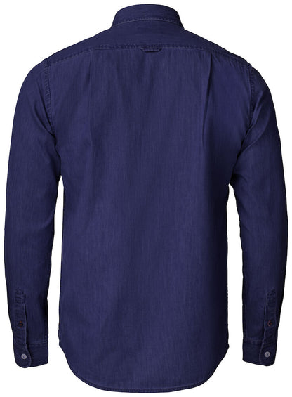 Cutter & Buck Ellensburg Mens Denim Shirt | Long Sleeve | Cotton | Indigo or Blue | S-4XL