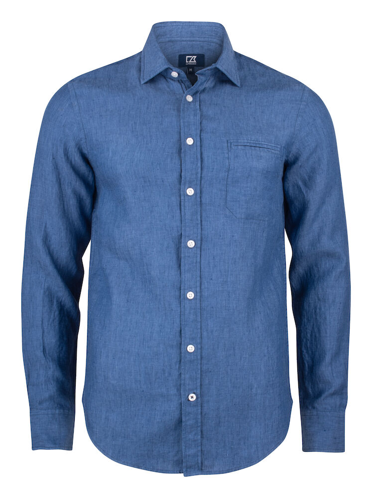 Cutter & Buck Summerland Mens Linen Shirt | Pure Linen | Long Sleeve | 4 Colours | S-4XL