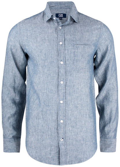 Cutter & Buck Summerland Mens Linen Shirt | Pure Linen | Long Sleeve | 4 Colours | S-4XL