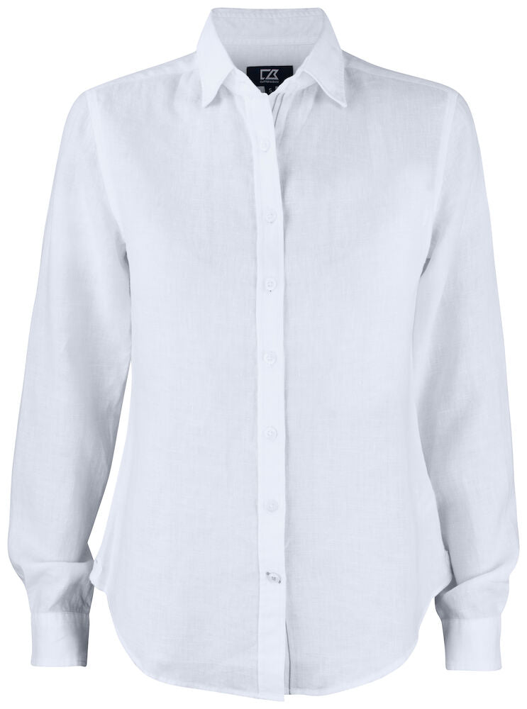 Cutter & Buck Summerland Ladies Linen Shirt | Pure Linen | Long Sleeve | 4 Colours | XS-2XL