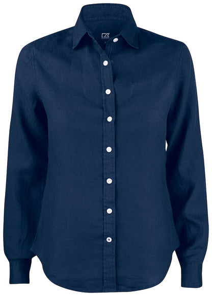 Cutter & Buck Summerland Ladies Linen Shirt | Pure Linen | Long Sleeve | 4 Colours | XS-2XL