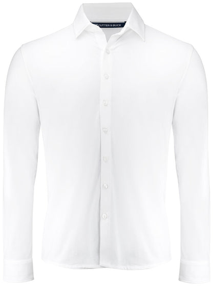 Cutter & Buck Hedley Mens Stretch Shirt | Breathable Organic Cotton | Black or White | S-4XL