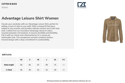 Cutter & Buck Advantage Ladies Leisure Shirt | Long Sleeve | Relaxed Fit | 4 Colours | XS-2XL