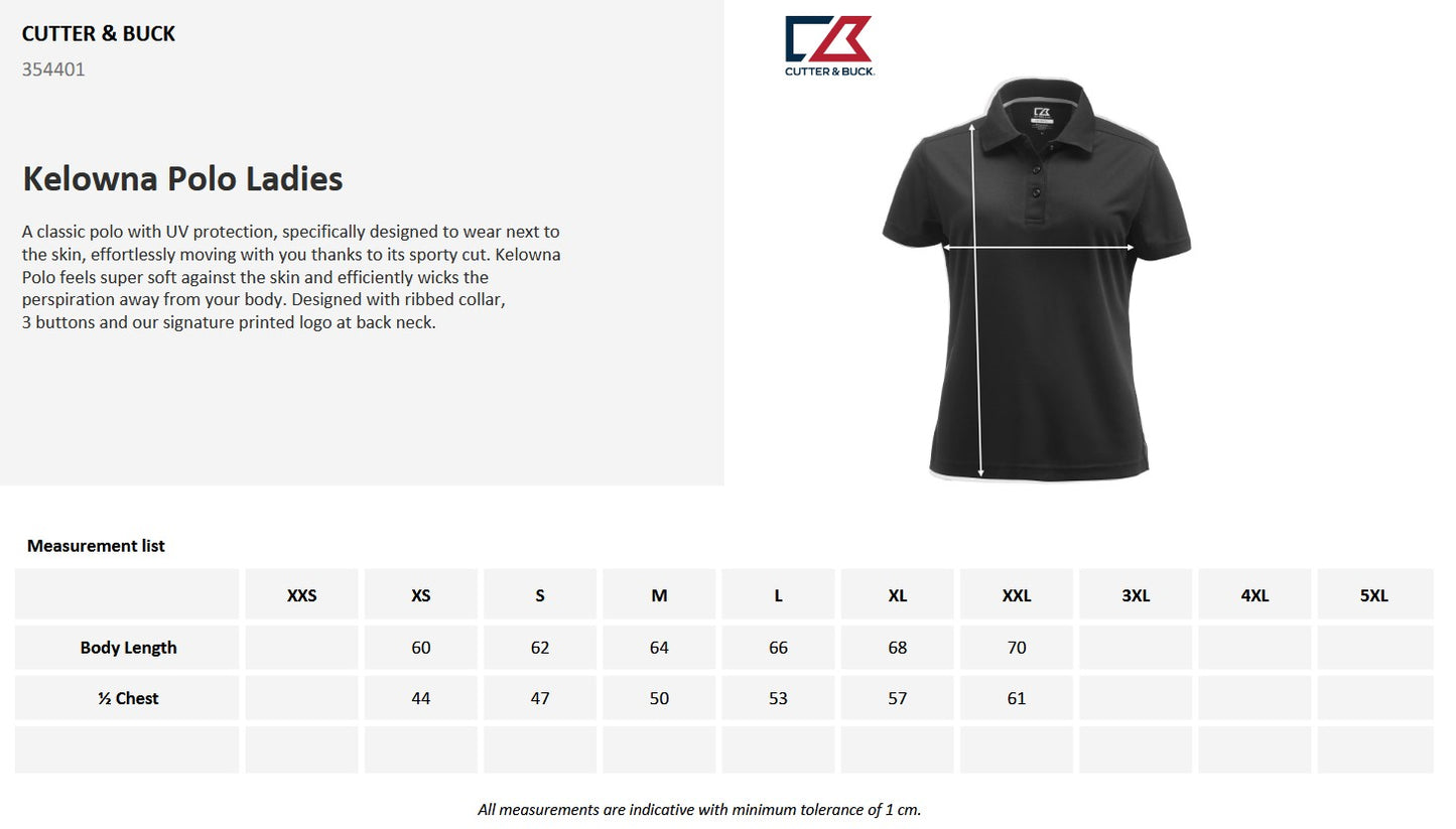 Cutter & Buck Kelowna Ladies Polo Shirt | Lightweight Wicking Activewear | 12 Colours | XS-2XL