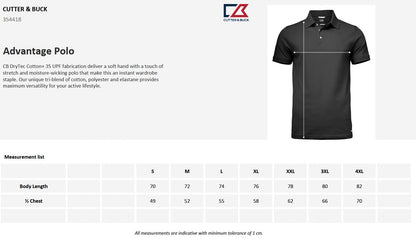 Cutter & Buck Advantage Mens Polo Shirt | Breathable Wicking Activewear | 14 Colours | S-4XL