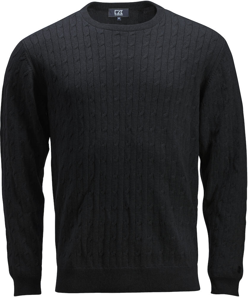 Cutter & Buck Blakely Mens Crewneck Knitwear | Cable Knit Cotton Jumper | 4 Colours | S-4XL