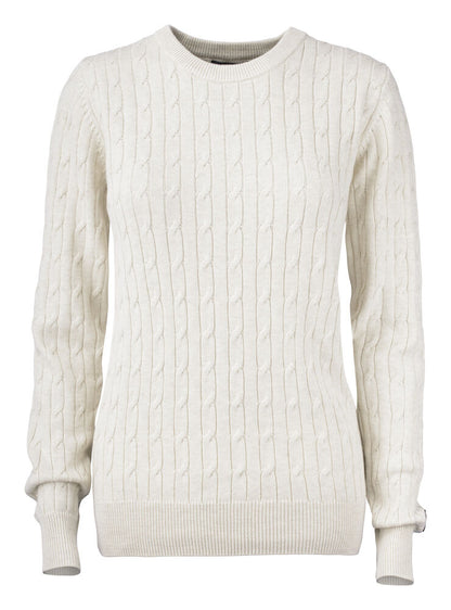 Cutter & Buck Blakely Ladies Crewneck Knitwear | Cable Knit Cotton Jumper | 4 Colours | XS-3XL