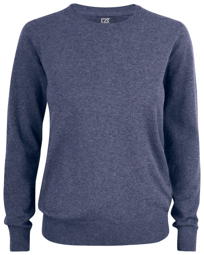 Cutter & Buck Oakville Ladies Crewneck Jumper | Soft Cotton-Rich Knitwear | 6 Colours | XS-2XL