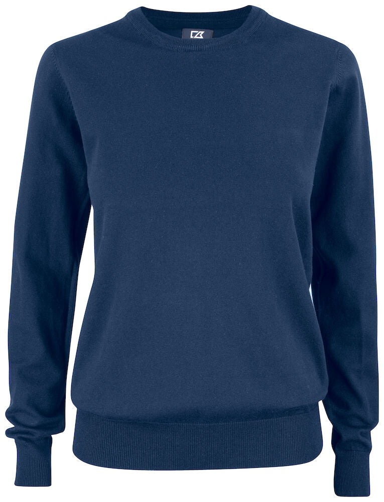 Cutter & Buck Oakville Ladies Crewneck Jumper | Soft Cotton-Rich Knitwear | 6 Colours | XS-2XL - Knitwear - Logo Free Clothing