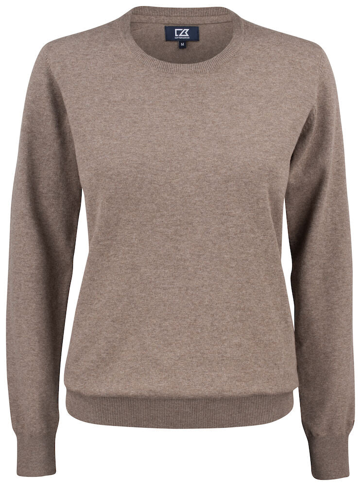 Cutter & Buck Oakville Ladies Crewneck Jumper | Soft Cotton-Rich Knitwear | 6 Colours | XS-2XL