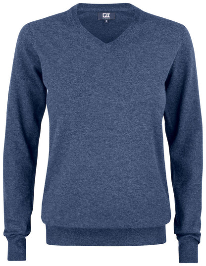 Cutter & Buck Oakville Ladies V-Neck Jumper | Soft Cotton-Rich Knitwear | 6 Colours | XS-2XL