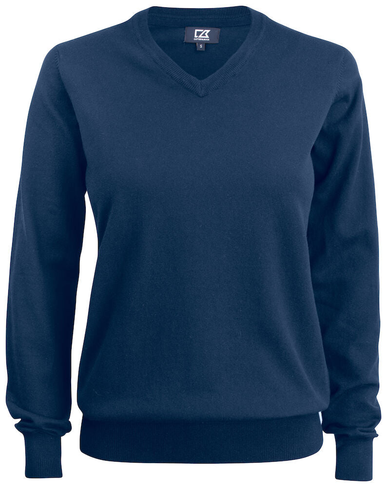 Cutter & Buck Oakville Ladies V-Neck Jumper | Soft Cotton-Rich Knitwear | 6 Colours | XS-2XL - Knitwear - Logo Free Clothing
