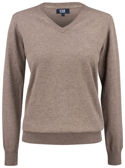 Cutter & Buck Oakville Ladies V-Neck Jumper | Soft Cotton-Rich Knitwear | 6 Colours | XS-2XL