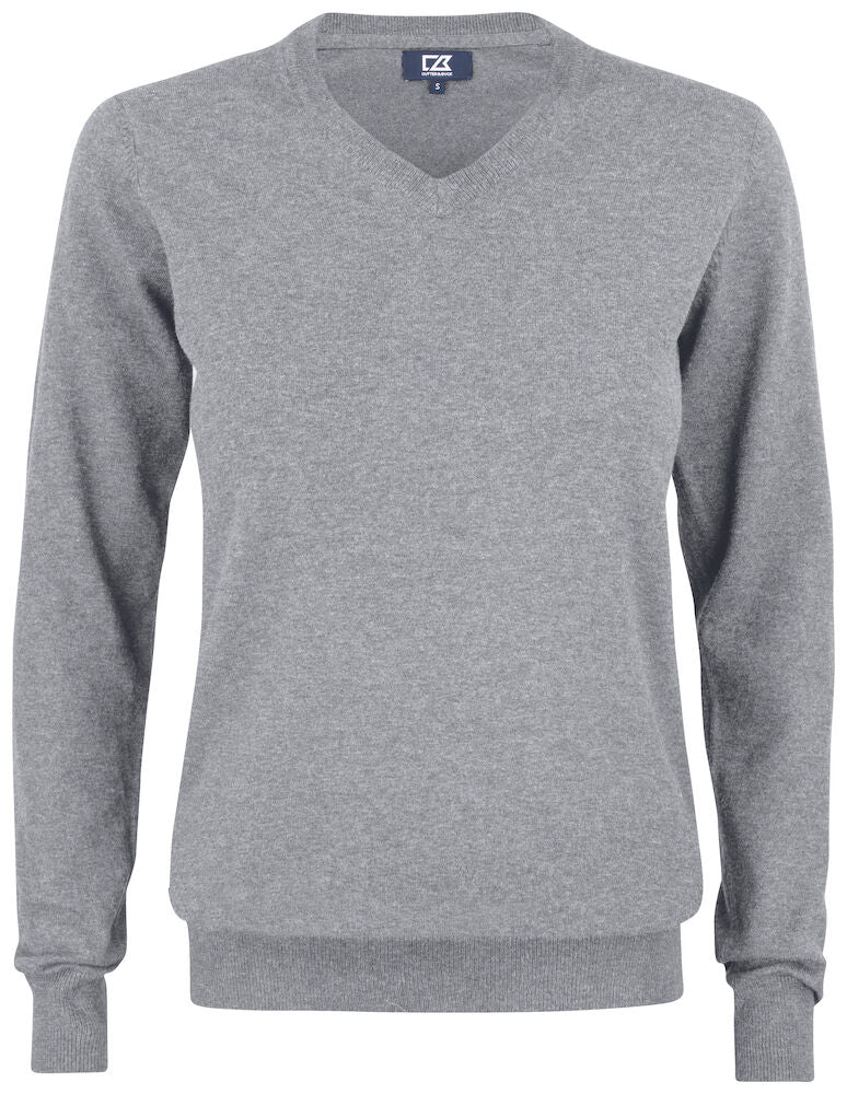 Cutter & Buck Oakville Ladies V-Neck Jumper | Soft Cotton-Rich Knitwear | 6 Colours | XS-2XL