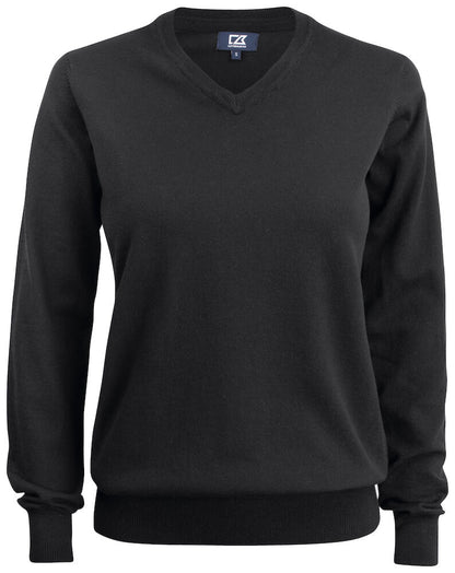 Cutter & Buck Oakville Ladies V-Neck Jumper | Soft Cotton-Rich Knitwear | 6 Colours | XS-2XL