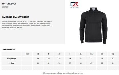 Cutter & Buck Everett Unisex Quarter Zip Jumper | 100% Merino Wool | 3 Colours | XS-4XL