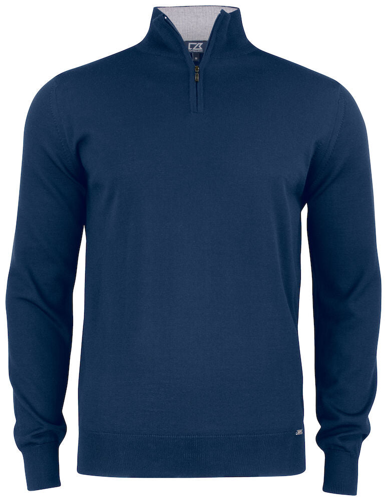 Cutter & Buck Everett Unisex Quarter Zip Jumper | 100% Merino Wool | 3 Colours | XS-4XL