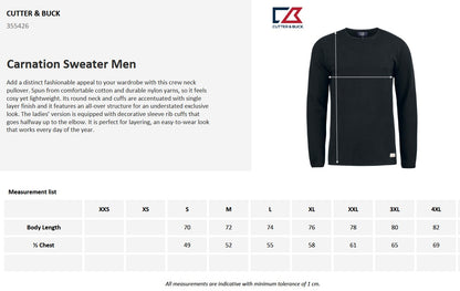 Cutter & Buck Carnation Mens Crewneck Jumper | Soft Cotton-Rich Knitwear | 6 Colours | S-4XL