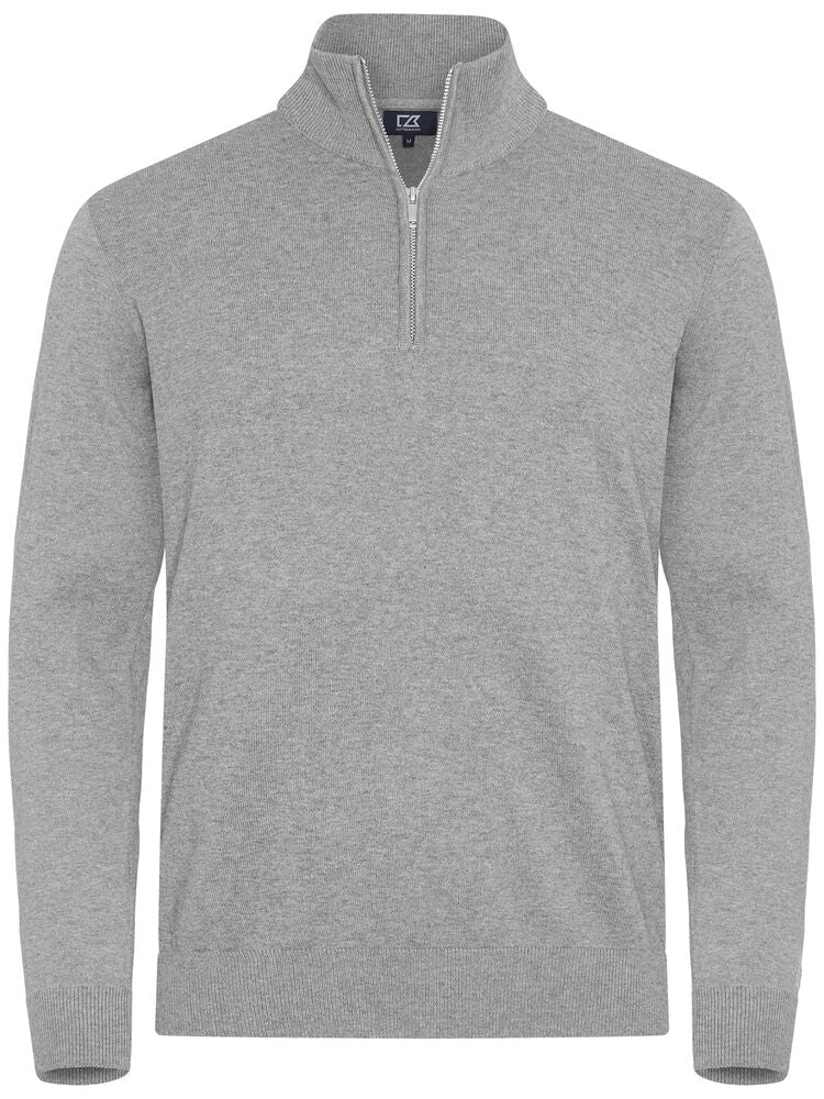 Cutter & Buck Oakville Men's Quarter Zip Jumper | Soft Cotton-Rich Knitwear | 3 Colours | S-4XL - Knitwear - Logo Free Clothing