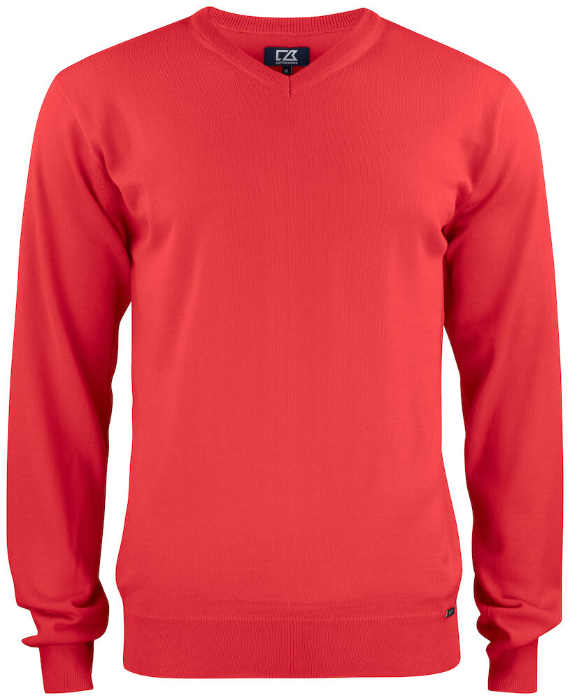 Cutter & Buck Everett Mens V-Neck Jumper | 100% Merino Wool Knitwear | 6 Colours | S-3XL