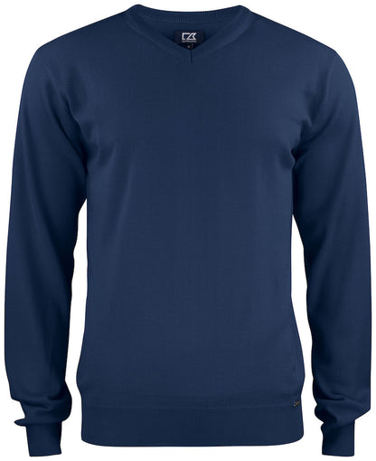 Cutter & Buck Everett Mens V-Neck Jumper | 100% Merino Wool Knitwear | 6 Colours | S-3XL