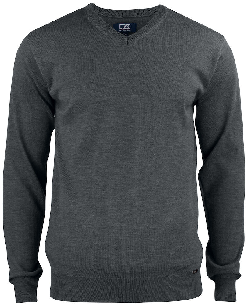 Cutter & Buck Everett Mens V-Neck Jumper | 100% Merino Wool Knitwear | 6 Colours | S-3XL