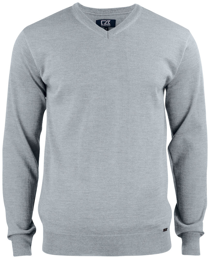 Cutter & Buck Everett Mens V-Neck Jumper | 100% Merino Wool Knitwear | 6 Colours | S-3XL