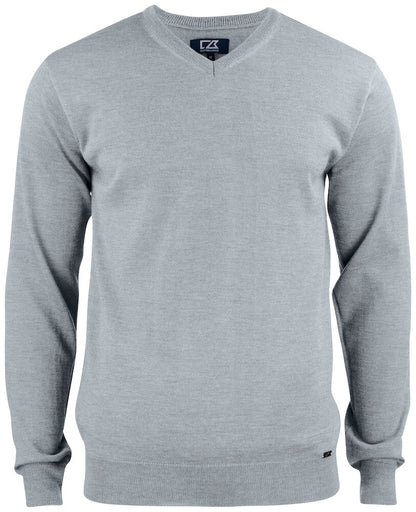 Cutter & Buck Everett Mens V-Neck Jumper | 100% Merino Wool Knitwear | 6 Colours | S-3XL