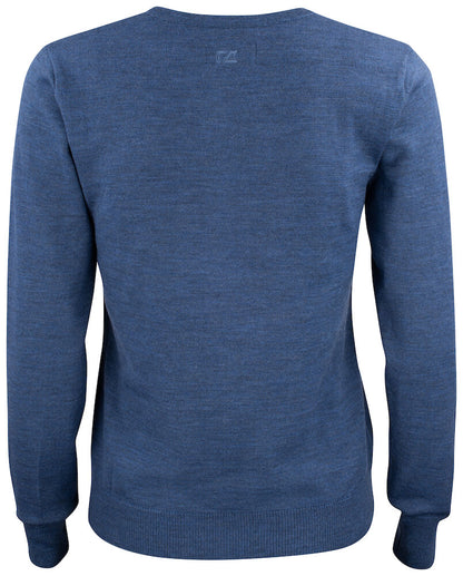 Cutter & Buck Everett Ladies V-Neck Jumper | 100% Merino Wool Knitwear | 6 Colours | S-2XL