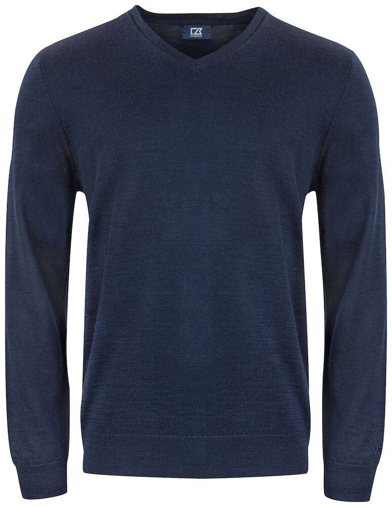 Cutter & Buck Vernon Mens V-Neck Jumper | Merino Wool Blend Knitwear | 3 Colours | S-4XL