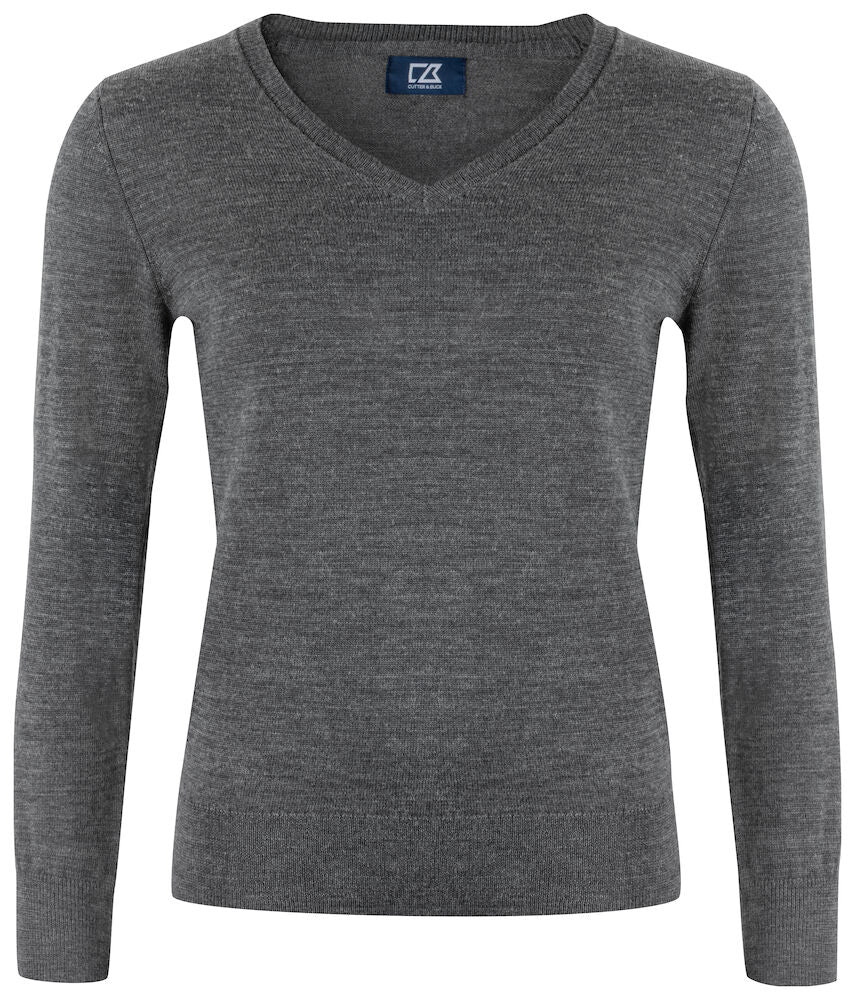 Cutter & Buck Vernon Ladies V-Neck Jumper | Merino Wool Blend Knitwear | 3 Colours | XS-3XL