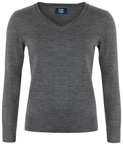 Cutter & Buck Vernon Ladies V-Neck Jumper | Merino Wool Blend Knitwear | 3 Colours | XS-3XL