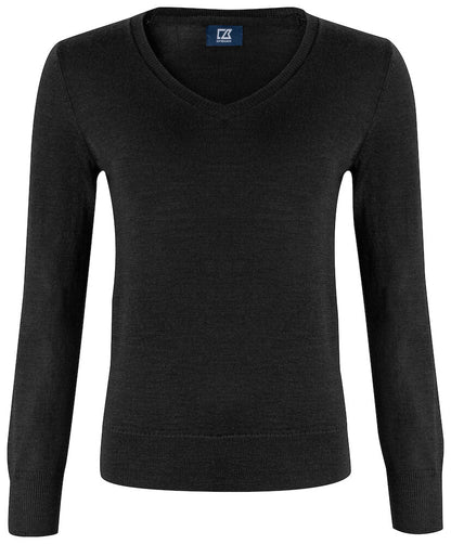 Cutter & Buck Vernon Ladies V-Neck Jumper | Merino Wool Blend Knitwear | 3 Colours | XS-3XL