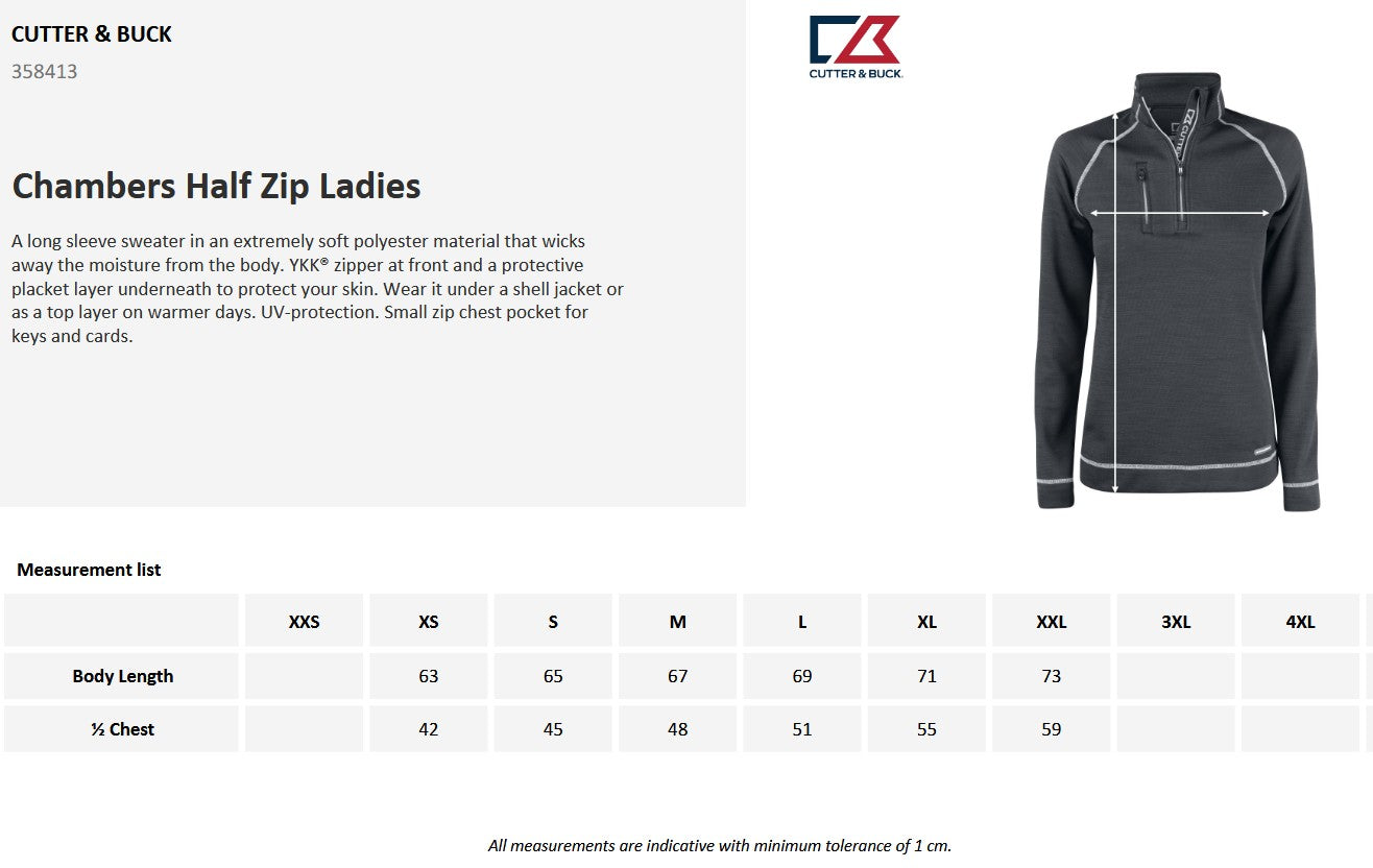 Cutter & Buck Chambers Ladies Quarter Zip Sweatshirt | Wicking Activewear | 3 Colours | XS-2XL