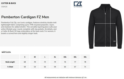 Cutter & Buck Pemberton Mens Full Zip Sweatshirt | Heavyweight Zip Jacket | 3 Colours | S-4XL