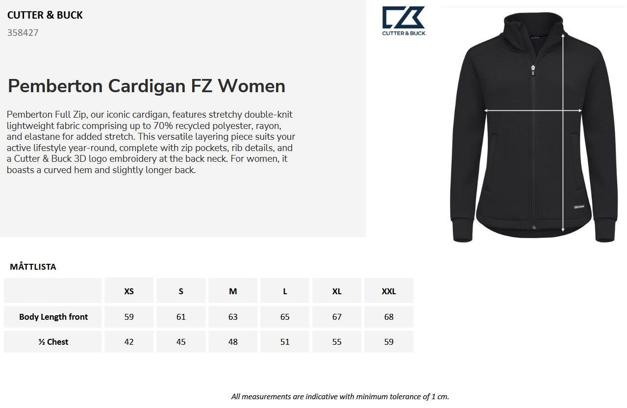 Cutter & Buck Pemberton Ladies Full Zip Sweatshirt | Heavyweight Zip Jacket | 3 Colours | XS-2XL