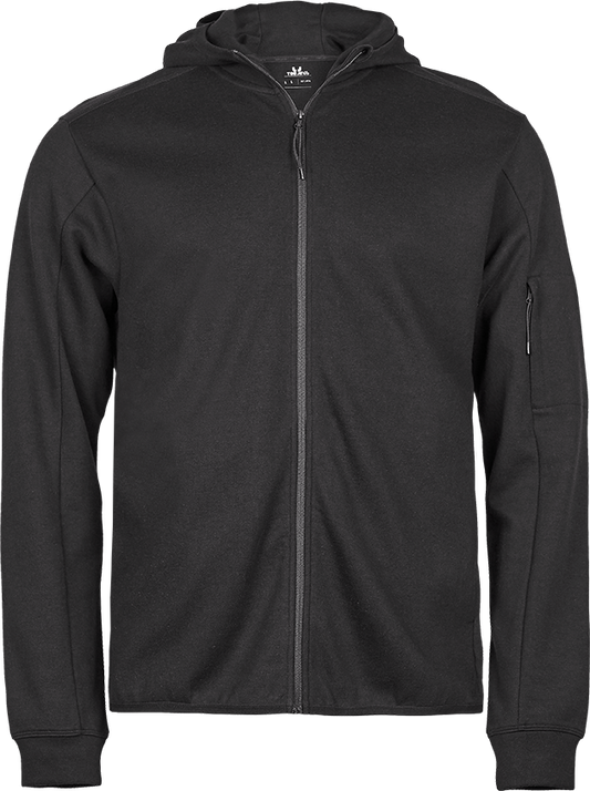 Tee Jays Mens Athletic Full Zip Sweatshirt Hoodie | Hooded Top | Black or Grey | XS-3XL - Hoodie - Logo Free Clothing