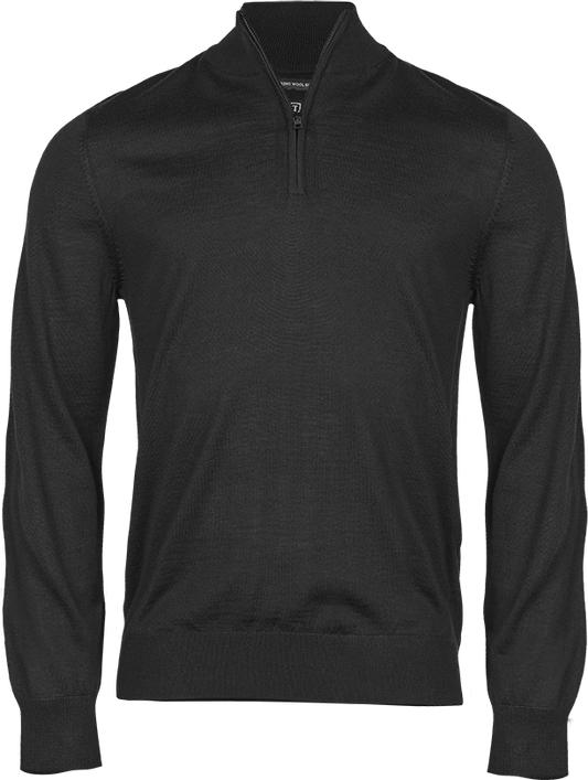 Tee Jays Mens Half Zip Jumper | Merino Blend | Pullover | 3 Colours | S-3XL - Knitwear - Logo Free Clothing