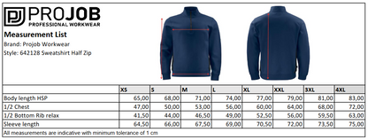 ProJob Mens Half-Zip Sweatshirt | Heavyweight Sweater | Hi Vis Option | 7 Colours | XS-4XL - Sweatshirt - Logo Free Clothing