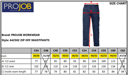 ProJob Zip-Off Mens Convertible Trousers | Unzip At Knee For Shorts | 4 Colours | S-5XL