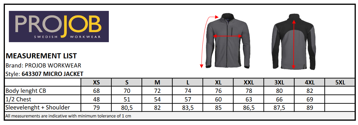 ProJob Microfleece Jacket | Fleece Lined Zip-Up Top | Mens Workwear | 3 Colours | XS-4XL