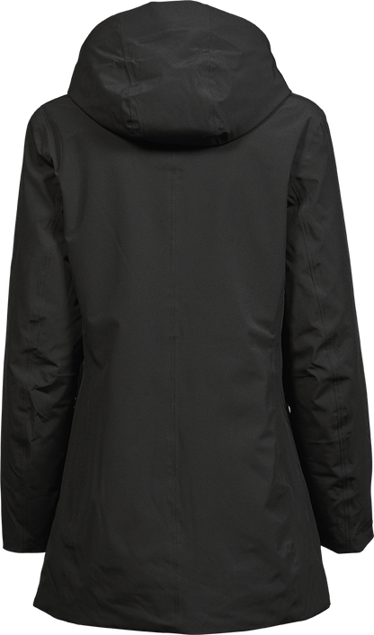 Tee Jays All Weather Ladies Hooded Parka Jacket | Waterproof | Insulated | Black | S-3XL - Winter Jacket - Logo Free Clothing