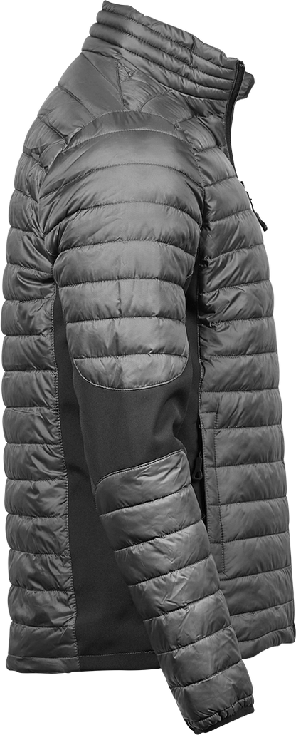 Tee Jays Mens Crossover Jacket | Showerproof Puffer | Softshell Panels | Black or Grey | S-4XL - Summer Jacket - Logo Free Clothing