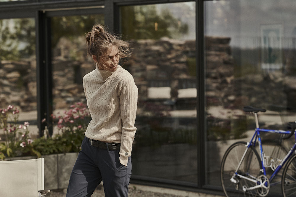 Cutter & Buck Blakely Ladies Rollerneck Knitwear | Cable Knit Cotton Jumper | 4 Colours | XS-2XL