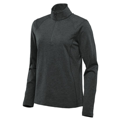 Stormtech Ladies Treeline Quarter Zip Pullover | Fleece | Recycled | Wicking | Breathable | Black Heather | XS-XL
